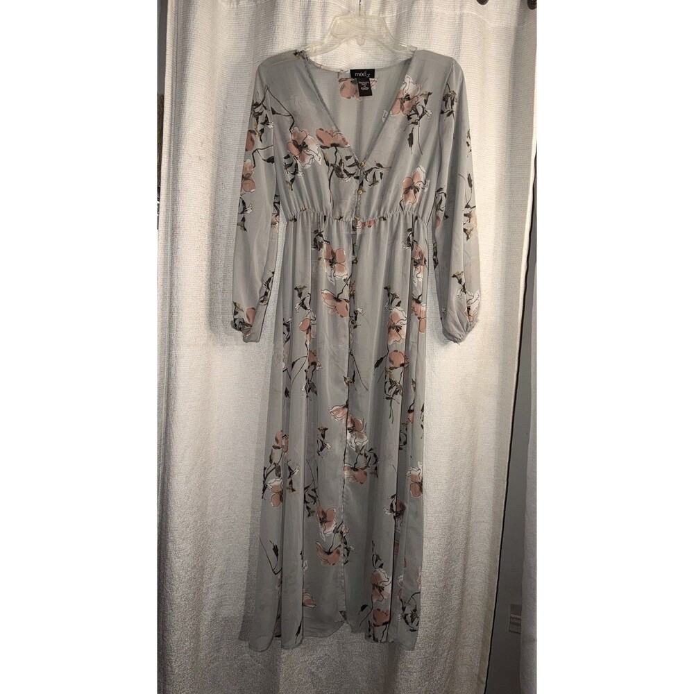 Mod|X Sheer Flowe Design Dress/cover Size Xs